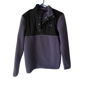 Under Armour Pullover Womens Small Fleece Golf Snap Placket‎ Sherpa Warm Cozy